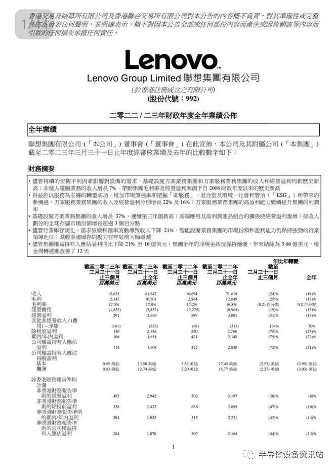 联想年营收减少14%，裁员约4000人