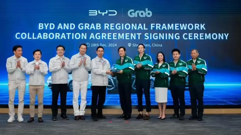 比亚迪携手Grab，在东南亚推广五万电动汽车