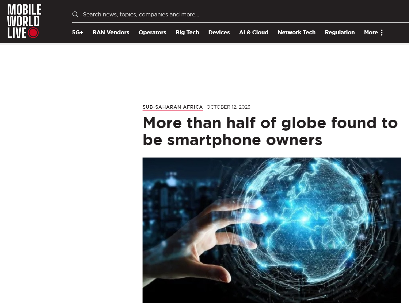 GSMA：全球 43 亿人已拥有智能手机