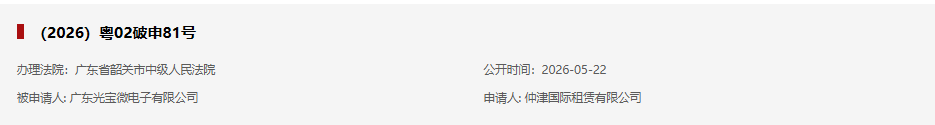 拖欠工资又欠税，这家半导体光电企业被申请破产清算