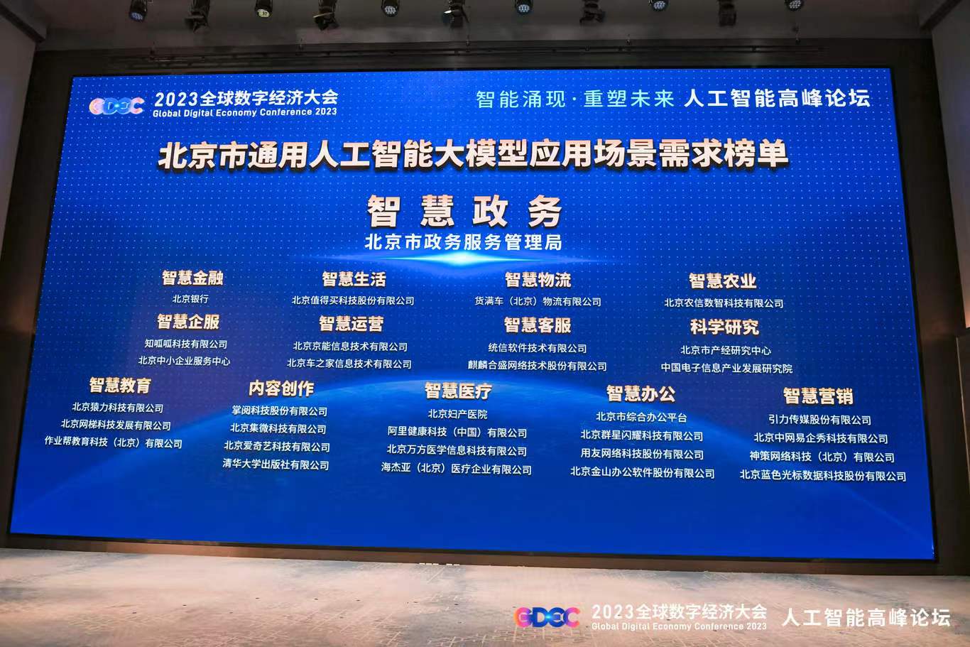 人工智能高峰论坛：北京政务服务大模型场景需求发布