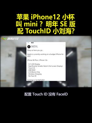 苹果iPhone12小杯叫mini？明年SE版 配TouchID 小刘海？