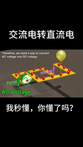 交流电转直流电三维动画演示，秒懂，你懂了吗？电子技术 电路