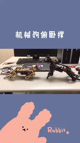 机械狗做俯卧撑，还会亲一下，最后又杠起来了机械狗社区 电子制作 机器人 用剪映出大片