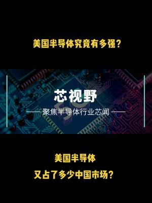 美国半导体究竟有多强？美国半导体又占了多少中国市场？芯片 半导体 科技 美国半导体 中美 中国芯片