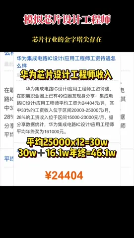芯片 华为 模拟电路 芯之所向，心之所向，有前景，有“💰”景～