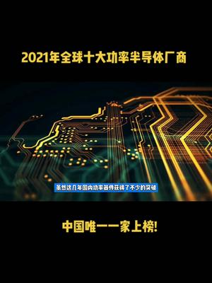 2021年全球十大功率半导体厂商：中国唯一一家上榜！芯片 半导体 集成电路 科技 中国芯片 闻泰