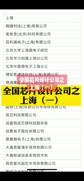 芯片 就业 分享全国芯片行业不错的设计公司～(一)