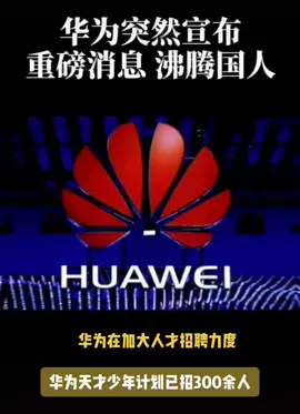 华为承诺2022年再招应届毕业生1万余人，此前华为天才少年计划已招聘300余人华为