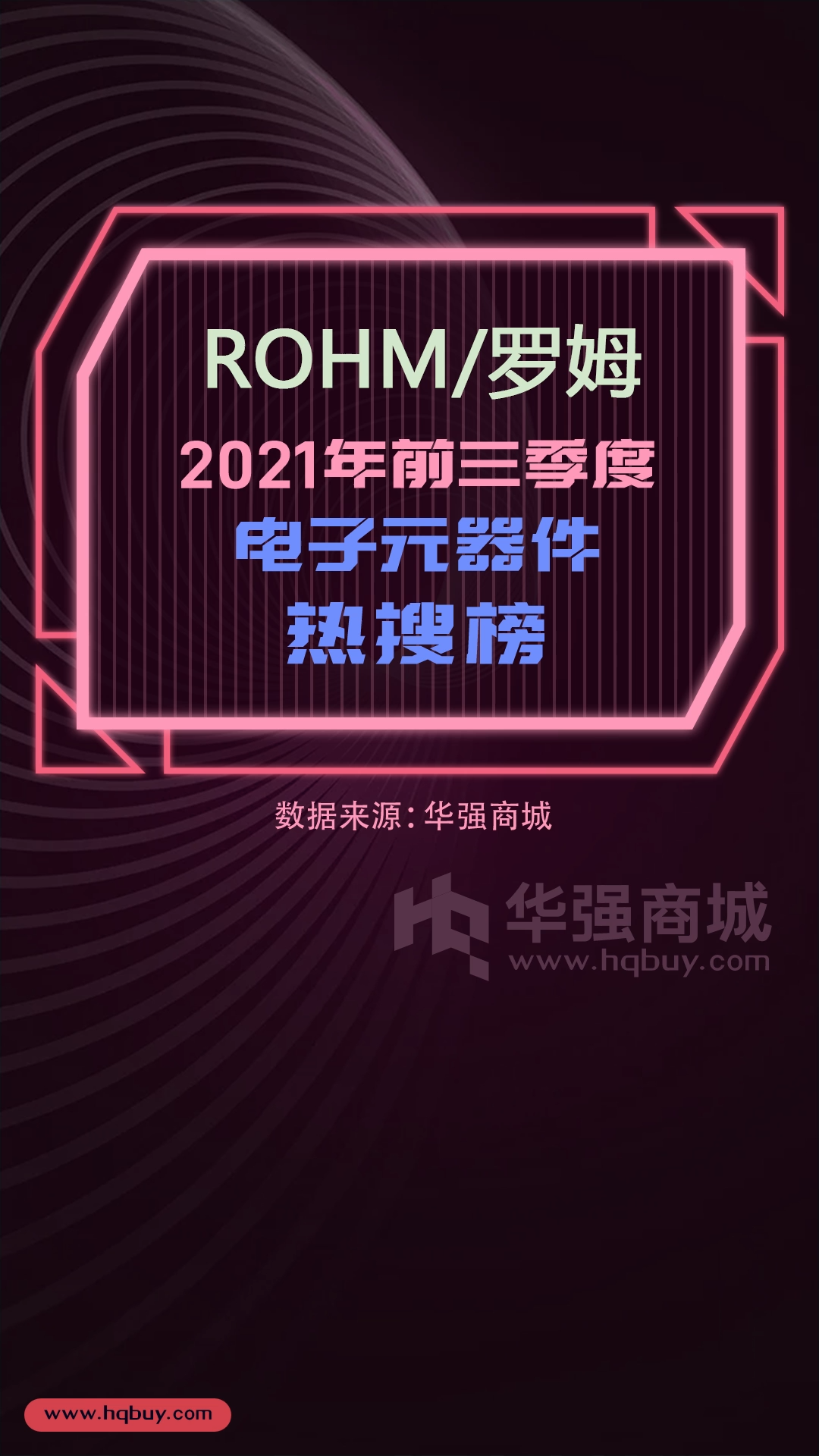 电子元器件热搜榜 ROHM罗姆 2021年1-9月型号热搜榜TOP15 数据可视化 电子元器件 芯片 排行榜