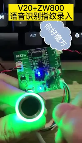 离线语音模块v20+指纹模块ZW800demo 案例智能家居 指纹锁 离线语音 语音控制 语音模块