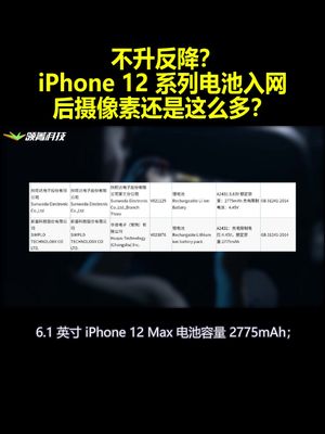不升反降？iPhone 12系列电池入网 后摄像素还是这么多？